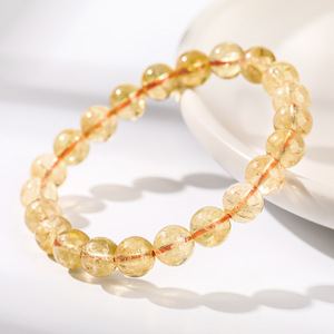 <span class=keywords><strong>Bracelet</strong></span> en Citrine Naturelle Brésilienne 8mm pour Femmes et Hommes, Fait Main, Élastique, Bijou Porte-Bonheur, Vente en Gros - Product Image 3