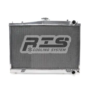 汽车自动天际线R33 RB20 BR25 RB26 2Row赛车铝合金散热器加速散热为Nissa n GTR33 RB25
