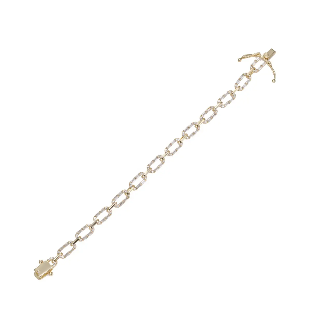 K vergoldetes weißes CZ Tennis armband aus 925er Sterling silber für Großhandels schmuck