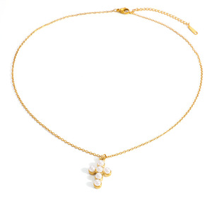 สร้อยคอรูปกางเขน ชุบทอง 18k จี้รูปกางเขนแบบฝังขอบ เหมาะสำหรับใส่ทุกวัน - Product Image 5