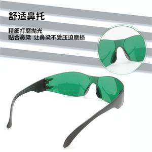 Lunettes de sécurité laser, monture noire, lentille verte de 140 mm, transmission de 15 %, protection anti-rayonnement pour les rayonnements lumineux - Product Image 3
