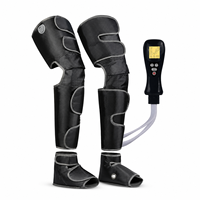 Bandes de compression chauffantes pour genoux et jambes avec 4 modes de massage, intensité réglable pour pieds, mollets et cuisses, noir avec bordure grise