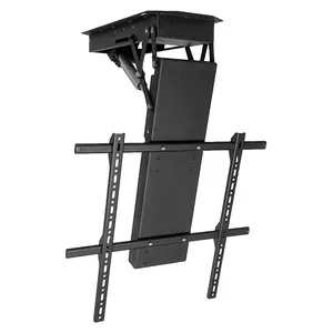 Electric Ceiling TV Mount with Remote Controller, Motorized Flip Down Pitched Roof Mount Fits 32 to 75 Inch Flat Screen