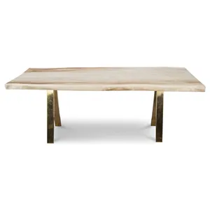 Wholesale Price Furniture Desk Uniquely Designed Bleeding ecological board desk With Brass A -shaped Legs Work Desk For Modshop