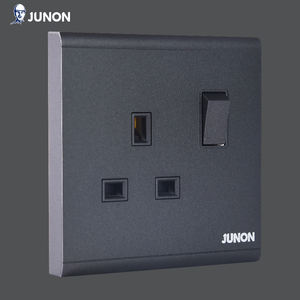<span class=keywords><strong>Prise</strong></span> murale universelle en alliage d'aluminium brossé 3 prises Royaume-Uni <span class=keywords><strong>Malte</strong></span> 1 USB Type-C 1 port USB Chargeur rapide Interrupteur électrique - Product Image 3