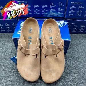 Birkentocks personnalisés d'Allemagne, sandales plates d'extérieur, mules sabots en cuir véritable et daim pour <span class=keywords><strong>femme</strong></span>, avec semelle en liège, sabots solides Birkentocks - Product Image 4