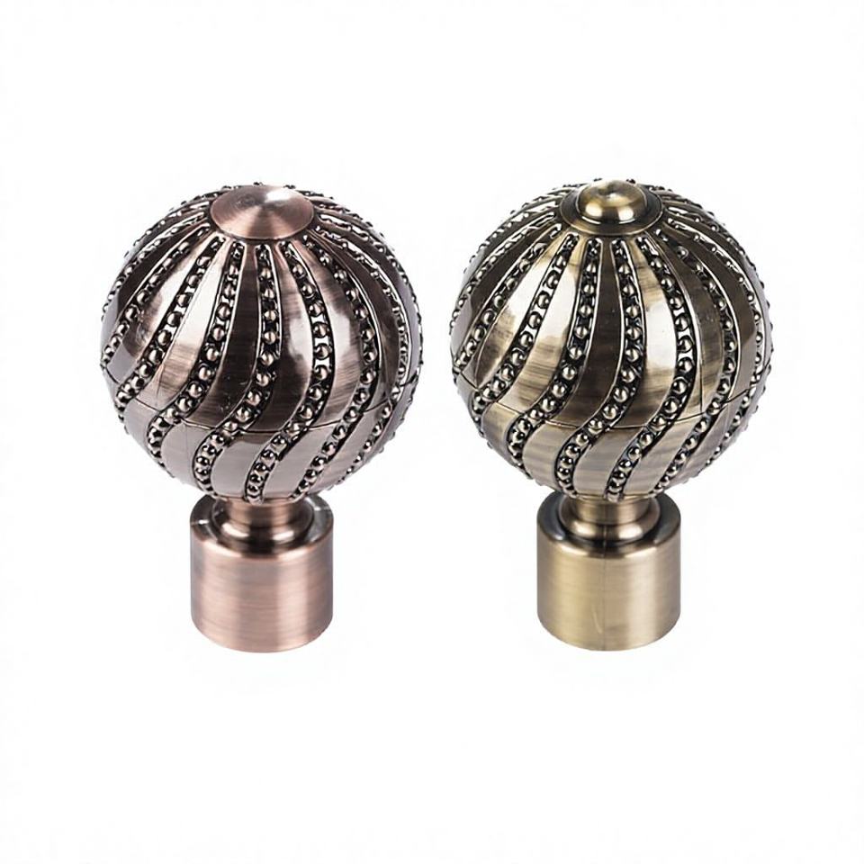 Select Curtain Rods Ball-shaped ABS Curtain Rod End Caps Roman Pole Thickened Perforated ...
