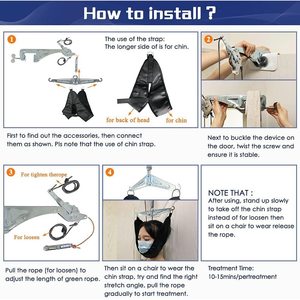 Tractor cervical original para puerta, estirador de cuello manual portátil para uso doméstico con hamaca para alivio del dolor de cuello - Product Image 2