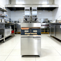 Friteuse Électrique Professionnelle Automatique à Panier Coulissant, Contrôle Numérique, 16,5 kW, 380 V, Grande Capacité 22L+22L