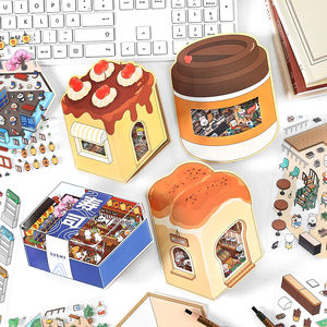 สติกเกอร์ PET ลายการ์ตูนแบบไดคัท เคลือบเงา ตกแต่งลายวิวทิวทัศน์ กันน้ำ เป็นมิตรกับสิ่งแวดล้อม - Product Image 1