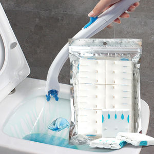 Cepillo de Limpieza para Inodoro Multifuncional Desechable, Cabezal de Repuesto de Esponja, Mango de Plástico Portátil Impermeable para Uso en el Baño - Product Image 1