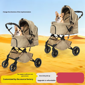 <span class=keywords><strong>Poussette</strong></span> <span class=keywords><strong>pour</strong></span> animaux de compagnie à 4 roues en métal transfrontalier, légère, pliable d'une seule main, bidirectionnelle, <span class=keywords><strong>pour</strong></span> petits chiens et chats en extérieur - Product Image 4
