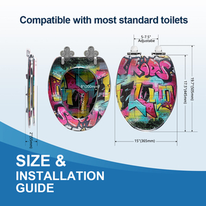 Acryl Graffiti Toiletten sitz Badezimmers itz bezug 3D gedruckt Soft Close Easy Clean Langlebiges Design für trend iges und modernes Badezimmer - Product Image 4