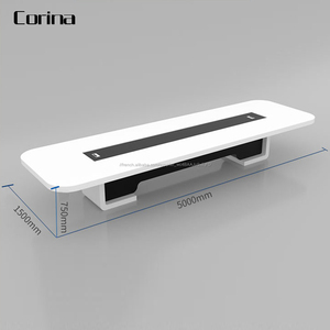 CORINA En <span class=keywords><strong>Pierre</strong></span> artificielle Blanche <span class=keywords><strong>de</strong></span> haute qualité <span class=keywords><strong>taille</strong></span> personnalisée 16 personne siège Table <span class=keywords><strong>de</strong></span> Conférence blanche - Product Image 6