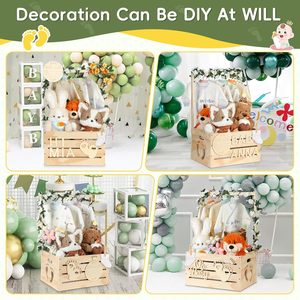 Armario grande <span class=keywords><strong>de</strong></span> madera para Baby Shower, cesta personalizable con mango, guirnalda, caja para recién nacido, niño y niña, regalos para el <span class=keywords><strong>embarazo</strong></span> - Product Image 4