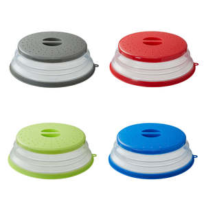 Piring Microwave silikon lipat penutup percikan makanan pelindung makanan plastik - Product Image 1