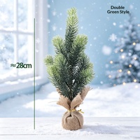 Nouveaux mini-sapins de Noël multi-styles pour présentoir de bureau ou de fenêtre, base en toile de jute avec traitement antidérapant, fabriqués en PE, sapins de Noël artificiels