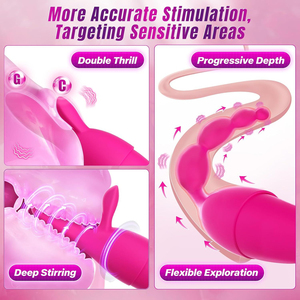 Cross-Border Sale Of 20 Different Frequencies Of G-Shaped 4-In-1 Vibration Rods Self-Pleasure <b>Vibrator</b> for Woman - Product Image 3