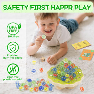 Nouveau jeu de dés empilables en marbre pour bureau, jeu d'équilibre Lotus <span class=keywords><strong>Pod</strong></span>, jouet éducatif pour enfants, jeux d'apprentissage amusants - Product Image 2