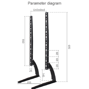 Hillport Factory 32-75 Inch <strong>TV</strong> <strong>Stand</strong> with Mounting Bracket Height-Adjustable Desktop <strong>TV</strong> Cart - Product Image 1