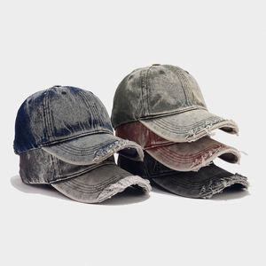 Korean Brand Fashion Hole Soft Distressed Dad <b>Hats</b> Custom Female Art Retro Washed Baseball Dad Distressed <b>Hat</b> Men - Product Image 1