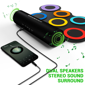 Jouet musical coloré, tambour électronique Portable à enrouler, tapis de Percussion intégré avec haut-parleur - Product Image 5