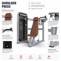 Mesin Fitness Pin Loaded Seated Shoulder Press dengan Kursi yang Dapat Disesuaikan untuk Penggunaan di Gym Komersial dan Klub Kesehatan