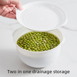 Kitchen <b>Sink</b> Fruit & Vegetable Washer PP Plastic Fruit Washing Draining Basket <b>Sieve</b> Colander & Strainer Bowl Set for Home Use - Product Image 5