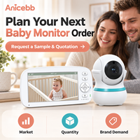 Moniteur vidéo pour bébé Anicebb 5 pouces, unité parentale 5000 mAh, 2,4 GHz FHSS, sans Wi-Fi, vision nocturne locale pour les soins familiaux
