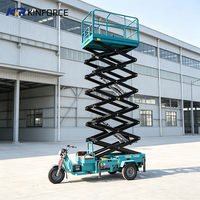 Plateforme élévatrice à ciseaux tricycle la plus vendue, plateforme aérienne hydraulique mobile électrique pour les projets de maintenance des lampadaires autoroutiers