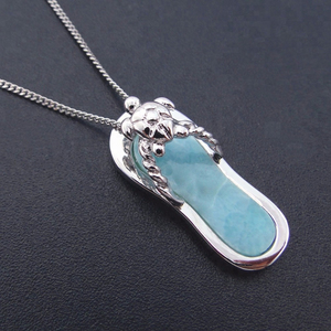 สร้อยคอจี้เต่าลาลิมาร์สีเงิน สไตล์ฮาวาย ดีไซน์รูปสัตว์แฟชั่น - Product Image 1