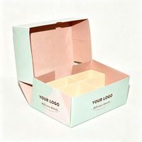 Boîte à donuts écologique en papier, boîte à biscuits avec logo, emballage de donuts recyclable en gros avec séparateur