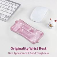 Tapis de souris de jeu en gel de silicone transparent avec repose-poignet, design mignon Kawaii, couleur personnalisable et impression UV, idéal pour un petit bureau