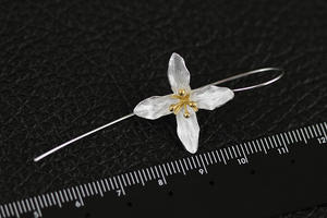 925 zilveren klavervierblad oorbellen elegante lange hangende oorbellen voor dames mode grote sieraden oorbellen - Product Image 4