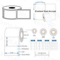 Autocollant thermique direct personnalisé 2x1 2x2 2x3 2x4 pouces, code à barres imperméable en papier auto-adhésif, étiquette de supermarché, étiquette thermique