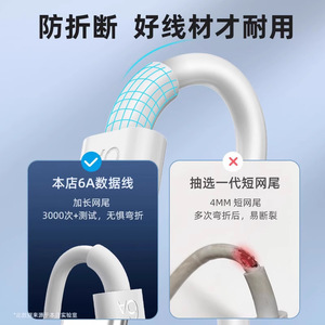 Cable de datos tipo C de 5 m con núcleo de cobre de carga rápida extendido para teléfonos Android y cámaras de vigilancia, color blanco - Product Image 3