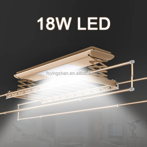 ราวตากผ้าอัตโนมัติแบบยืดหดได้ ทำจากอะลูมิเนียม พร้อมไฟ LED ได้รับการรับรองมาตรฐาน CE สำหรับใช้ในครัวเรือน แถมอะไหล่ฟรี - Product Image 2