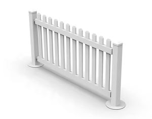 Trắng PVC picket & ranh giới hàng rào tấm 2.5m Chiều rộng tùy chọn 1m chiều cao 3D mô hình với hàng rào đường sắt & hàng rào bài viết cho hàng rào an toàn - Product Image 1
