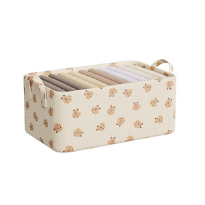 Clothing Organizer <b>Storage</b> Box Rectangle Foldable With Lid Cartoon Pattern For <b>Wardrobe</b> Pants Clothes Dormitory Use - Product Image 5