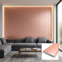 Panel de Pared con Rejilla Acanalada WPC para Uso en Interiores, Tablero Decorativo de PVC con Aspecto de Madera, Resistente al Agua y al Fuego, para Paredes de TV