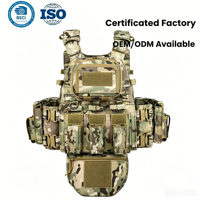 En stock – Nouveauté : Gilet tactique multifonctionnel camouflage pour extérieur, système MOLLE, conception extensible, polyester respirant, OEM/ODM