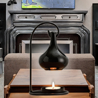 Porte-bougie suspendu en céramique créatif, noir, fait main, écologique, ovale, imprimé UV/sérigraphie 2 couleurs, décoration de Noël pour la maison