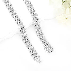 New Arrival 925 Sterling <strong>Silver</strong> European and American Hip Hop Style Cuban Necklace Personality Zircon Cuban <strong>Chain</strong> <strong>Men</strong> - Product Image 4