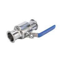 Vanne à boisseau sphérique manuelle sanitaire bidirectionnelle 1 1/4'' à dégagement rapide, en acier inoxydable 304 de qualité alimentaire, type à collier, pour eau à température normale, OEM