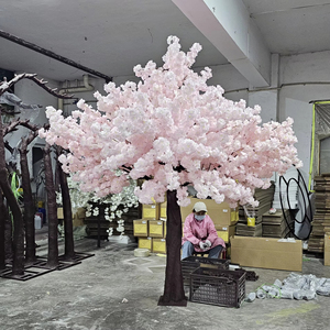 Alberi artificiali di Sakura fiori di ciliegio verde 3d Led bianco all'aperto giapponese finto fiore di ciliegio albero per matrimonio - Product Image 6