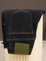 Nouveau jean bleu pour homme, coupe droite élastique, taille brodée, style business, collection automne