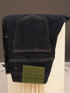 Nouveau jean bleu pour homme, coupe droite élastique, taille brodée, style business, collection automne - Product Image 6