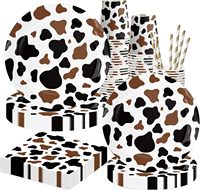 Assiettes en papier d'impression de vache brune moderne de 9 pouces usine directe vente chaude basse-cour anniversaire ferme animaux fournitures de fête pour bébé