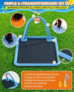 Alberca de Agua Inflable 2 en 1 Mejorada con Aro de Baloncesto, Tamaño Familiar Extra Grande para Niños - Product Image 6