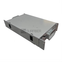 Caja de Distribución de Fibra Óptica FTTH ODF 1U 5G de 19/21 Pulgadas SURFIBER con Panel de Conexiones y Puertos SC/LC/FC/ST para 8 Bandejas de Empalme